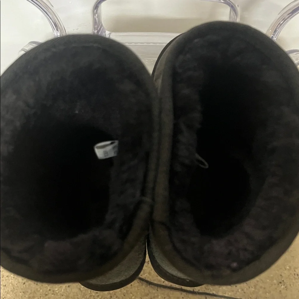 Sz 7 leather Sheep skin and sheepskin in sock warm Boots Brown Grey